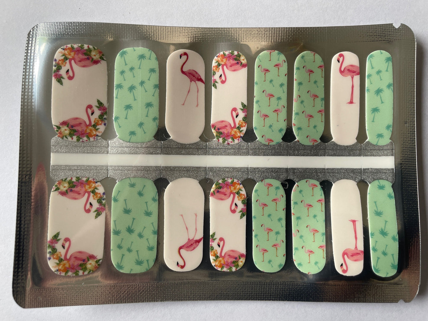 Nail Wraps - 100% Nail Polish - Nail Stickers - Nail Decals - Tropical Flamingo Nail Wraps