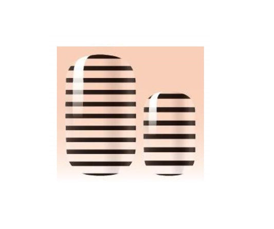 Transparent - Black stripes - Dry Nail Polish - Nail Wraps - Nail Stickers