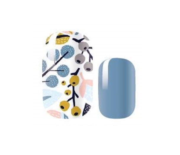 Botanical Blues - 100% Real Nail Polish - Nail Wrap - Dry Nail Polish - Nail Stickers - Nail Decals