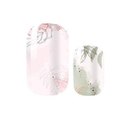 Nail Wraps - 100% Nail polish - Neutral Soft Botanical - Foliage - Nail Wrap - Dry Nail Polish - Nail Sticker