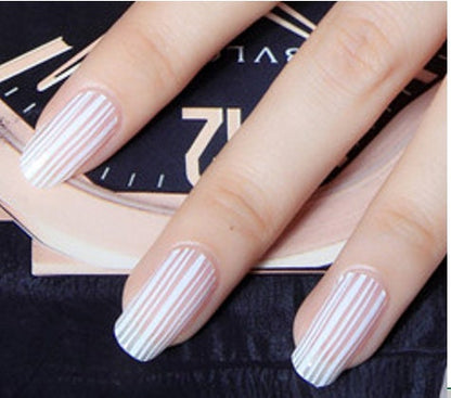 Transparent - White - Minimalist - Dry Nail Polish - Long Wear Nail Wraps