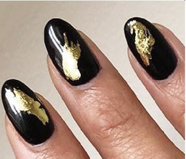 Nail Wraps - Abstract Black and Gold - Dry Nail Polish - Long Wear Nail Wraps - Nail Strips