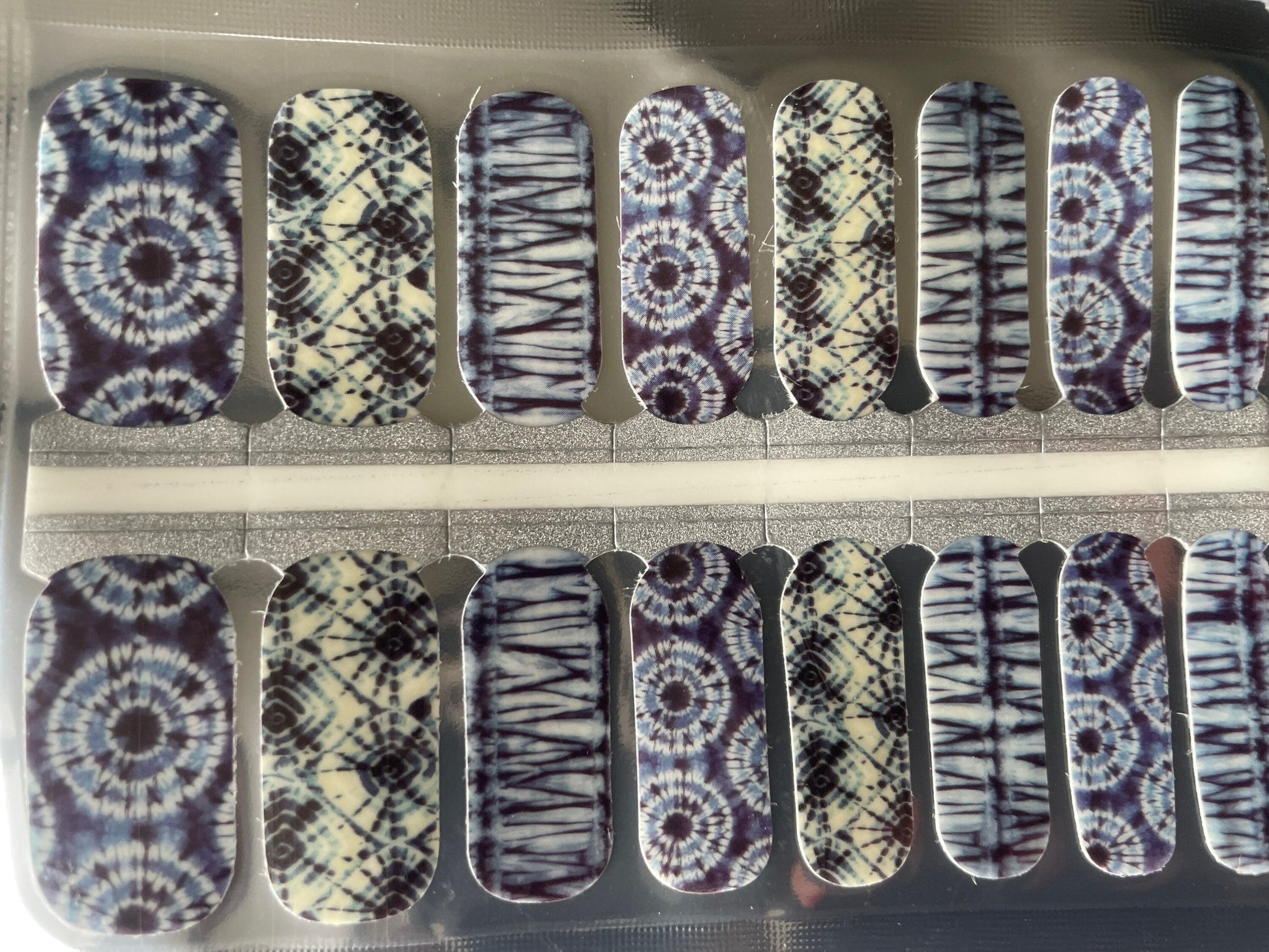 Nail Wraps - Nail Stickers - 100% Nail Polish Wraps - Denim Acid Wash Tie Dye Nail Wraps - Blue Jean Baby