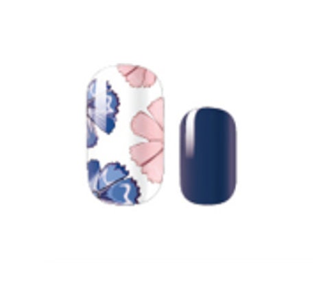 Nail Wraps - Nail Stickers - Blue and Pink Floral - Dry Nail Polish - Long Wear Nail Wraps