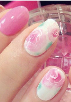 Nail Wraps - Nail Stickers - Pink Roses - Dry Nail Polish - Long Wear Nail Wraps