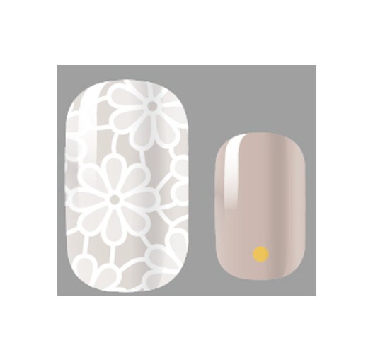 Transparent Nail Wraps - Nail Stickers - Neutral Peach with Flowers - Summer - Dry Nail Polish - Long Wear Nail Wraps