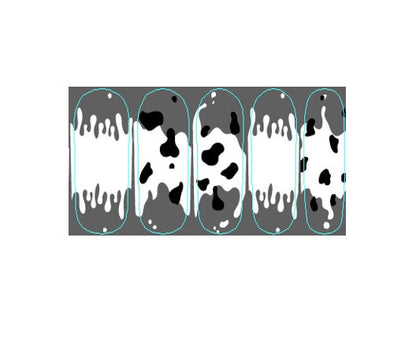 Transparent Nail Wraps - Nail Stickers - Dairy Farm - Cows and Milk - Black and White - Dry Nail Polish - Long Wear Nail Wraps - Nail Decals