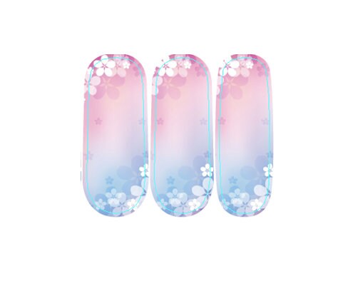 Nail Wraps - Nail Stickers - Ombre Blue and Pink with White Flowers - Dry Nail Polish - Long Wear Nail Wraps