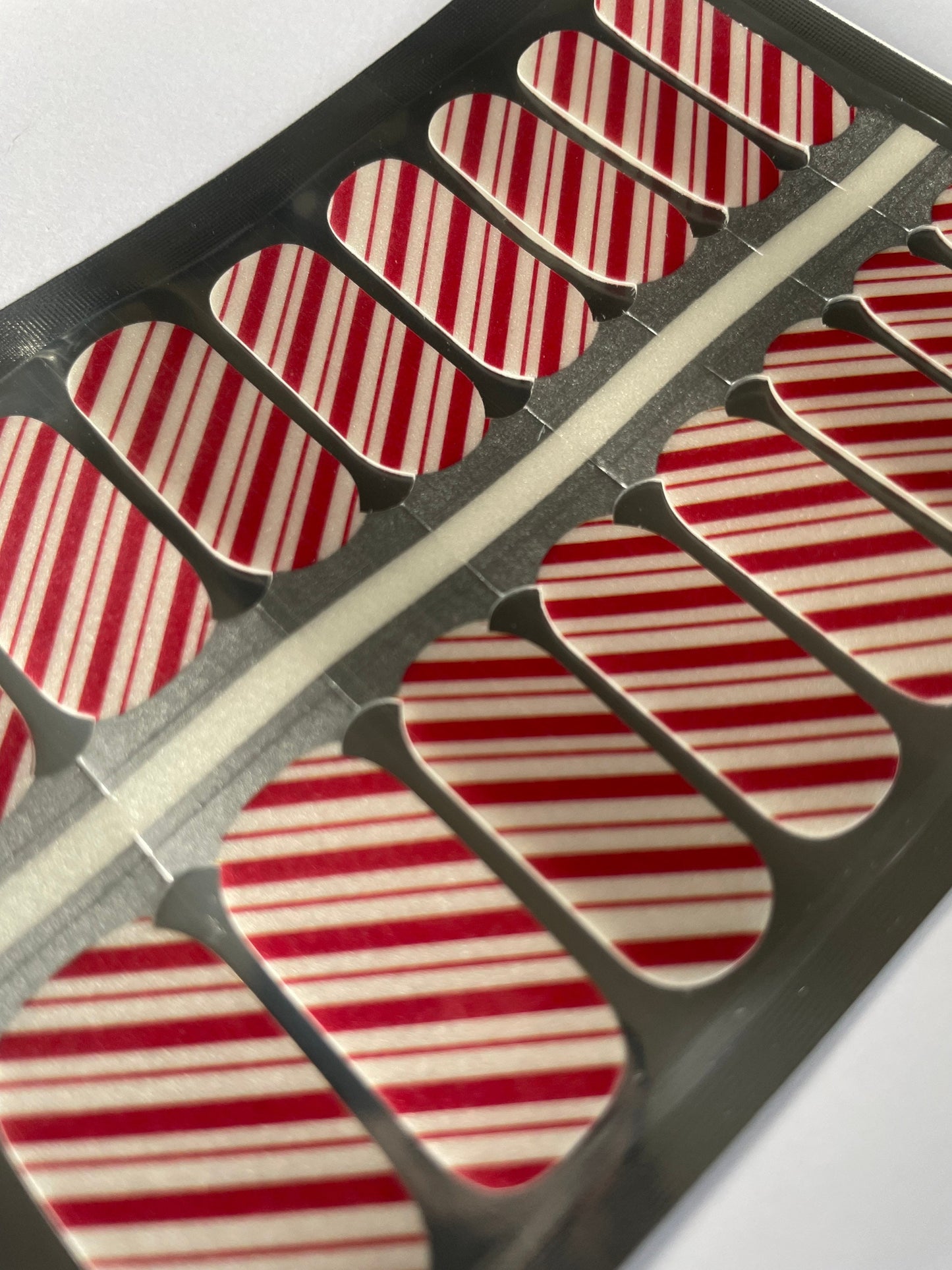 Christmas Nail Wraps - Nail Stickers - Candy Cane- Dry Nail Polish - Long Wear Nail Wraps