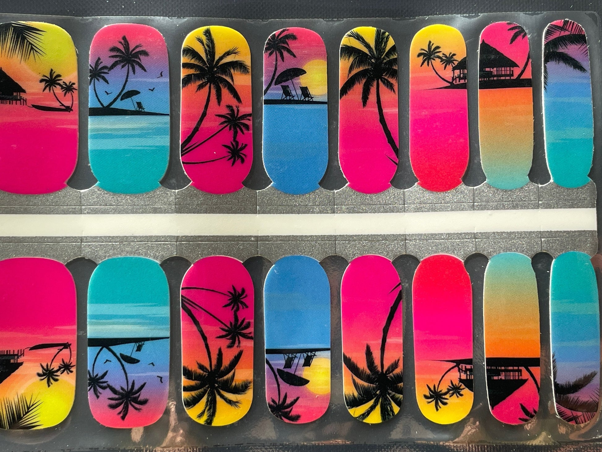 Nail Wraps - Palm Trees - Beach Nail Wraps - Vacation - Ocean Beach - Nail Stickers - Long Wear Nail Wraps - Nail Strips