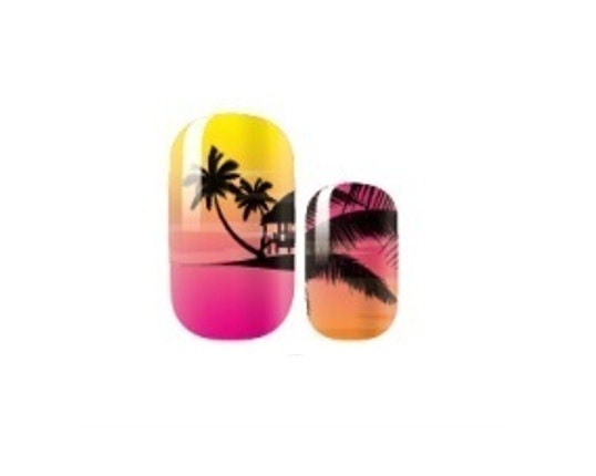 Nail Wraps - Palm Trees - Beach Nail Wraps - Vacation - Ocean Beach - Nail Stickers - Long Wear Nail Wraps - Nail Strips