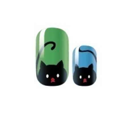 Nail Wraps - Nail Strips - Nail Decals - Nail Stickers - Black Cats - Dry Nail Polish - Long Wear Nail Wraps