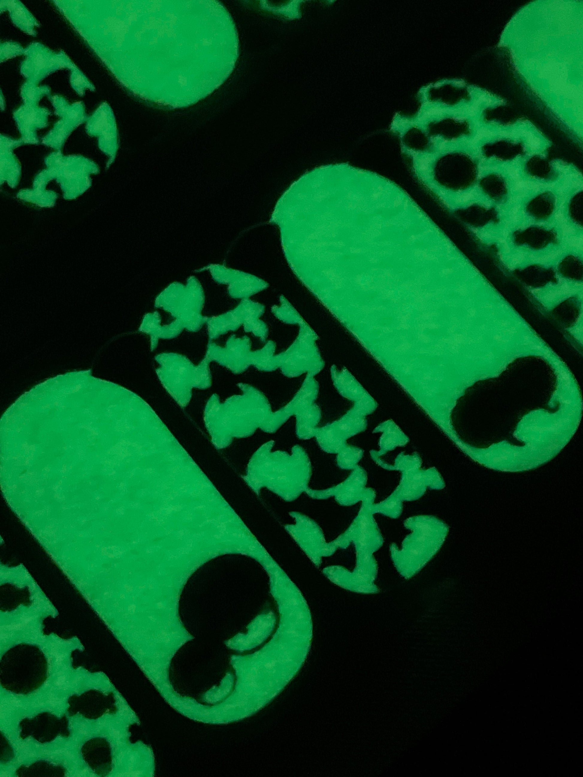 Glow in the dark Nail Wraps - Nail Stickers - Halloween Bats and Candy - Dry Nail Polish - Long Wear Nail Wraps