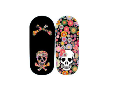 Nail Wraps - Nail Stickers - Glitter Sugar Skulls - Floral - Dry Nail Polish - Long Wear Nail Wraps