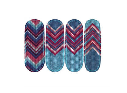 Nail Wraps - Nail Stickers - Sweater Weather - Knitted pattern - Dry Nail Polish - Long Wear Nail Wraps