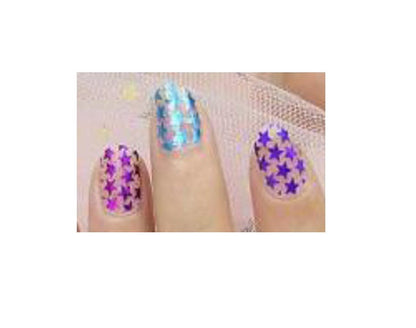 Transparent Nail Wraps - Nail Stickers - Rainbow Stars - Dry Nail Polish - Long Wear Nail Wraps - Nail Decals