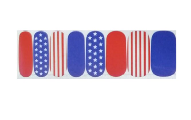 Nail Wraps - Nail Stickers - Patriotic - Stars and Stripes - USA - Long Wear Nail Wraps - Nail Decals