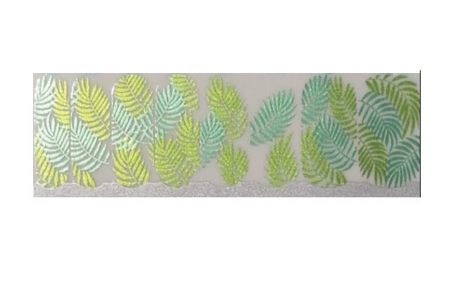 Transparent Nail Wraps - Nail Stickers - Metallic Leaves - Green and Blue- Long Wear Nail Wraps - Nail Decals - Nail Polish Wraps