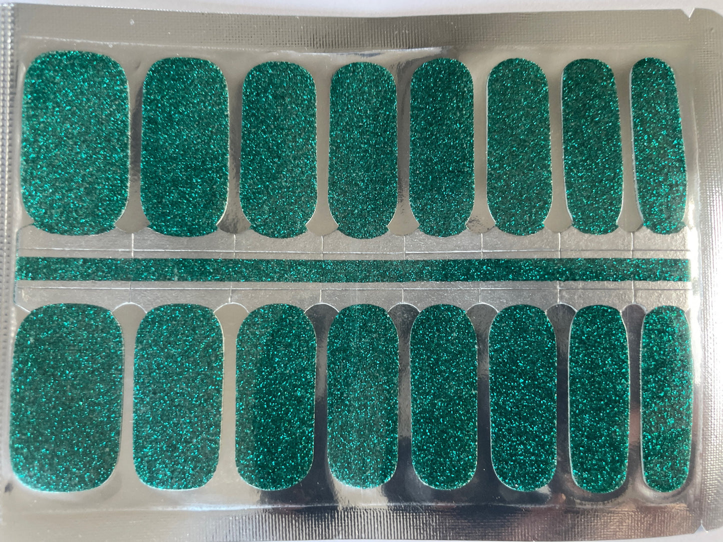 Nail Wraps - Nail Stickers - Teal Glitter- Dry Nail Polish - Long Wear Nail Wraps