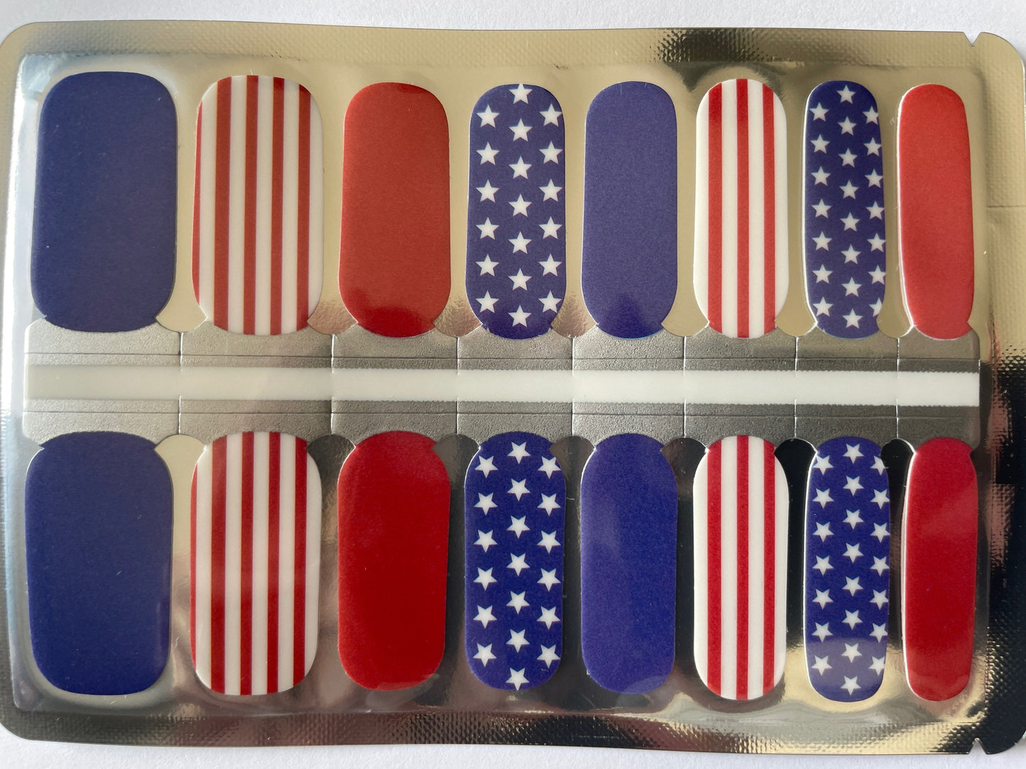 Nail Wraps - Nail Stickers - Patriotic - Stars and Stripes - USA - Long Wear Nail Wraps - Nail Decals