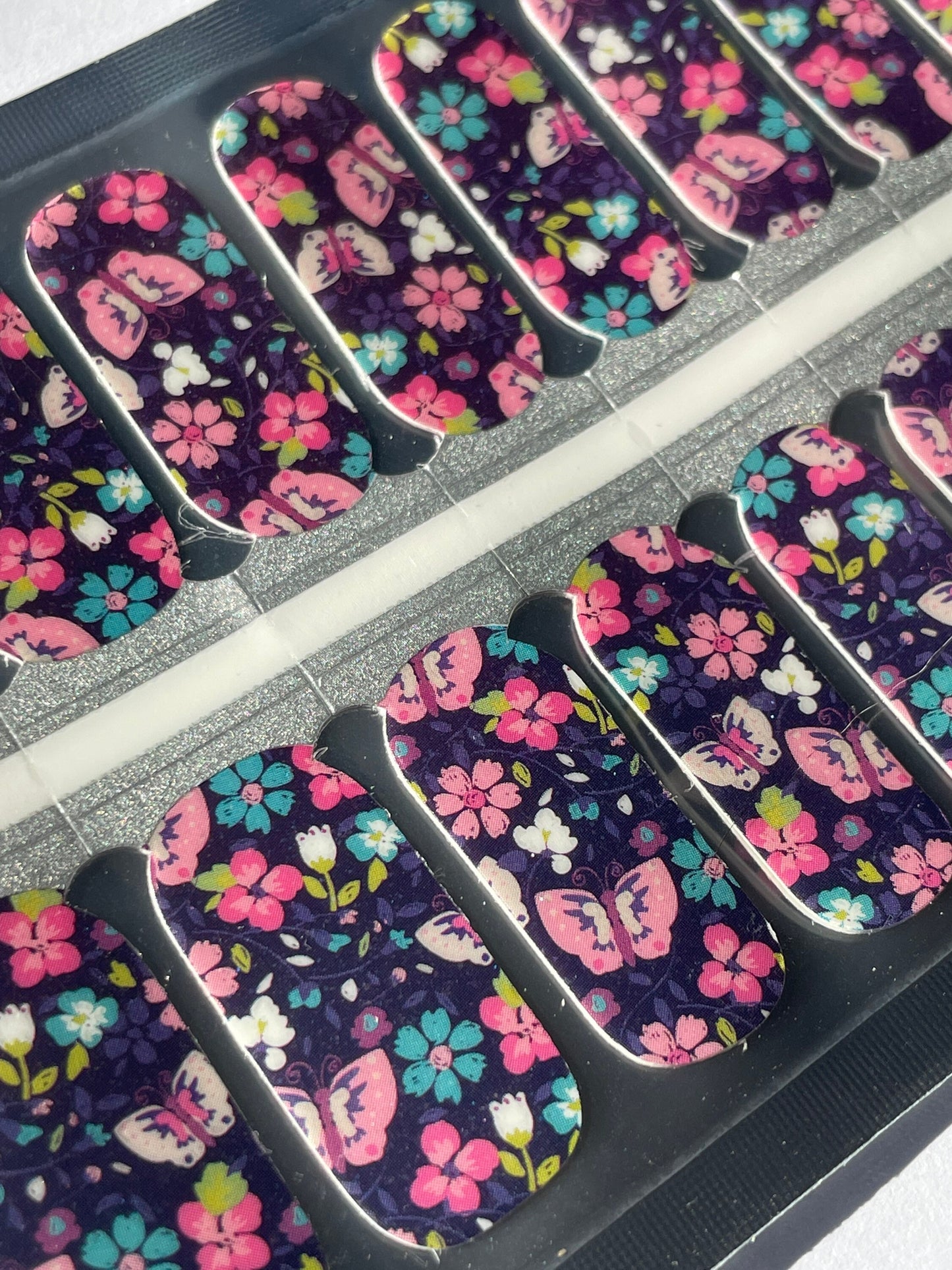 Nail Wraps - Nail Stickers - Blue Floral - Dry Nail Polish - Long Wear Nail Wraps