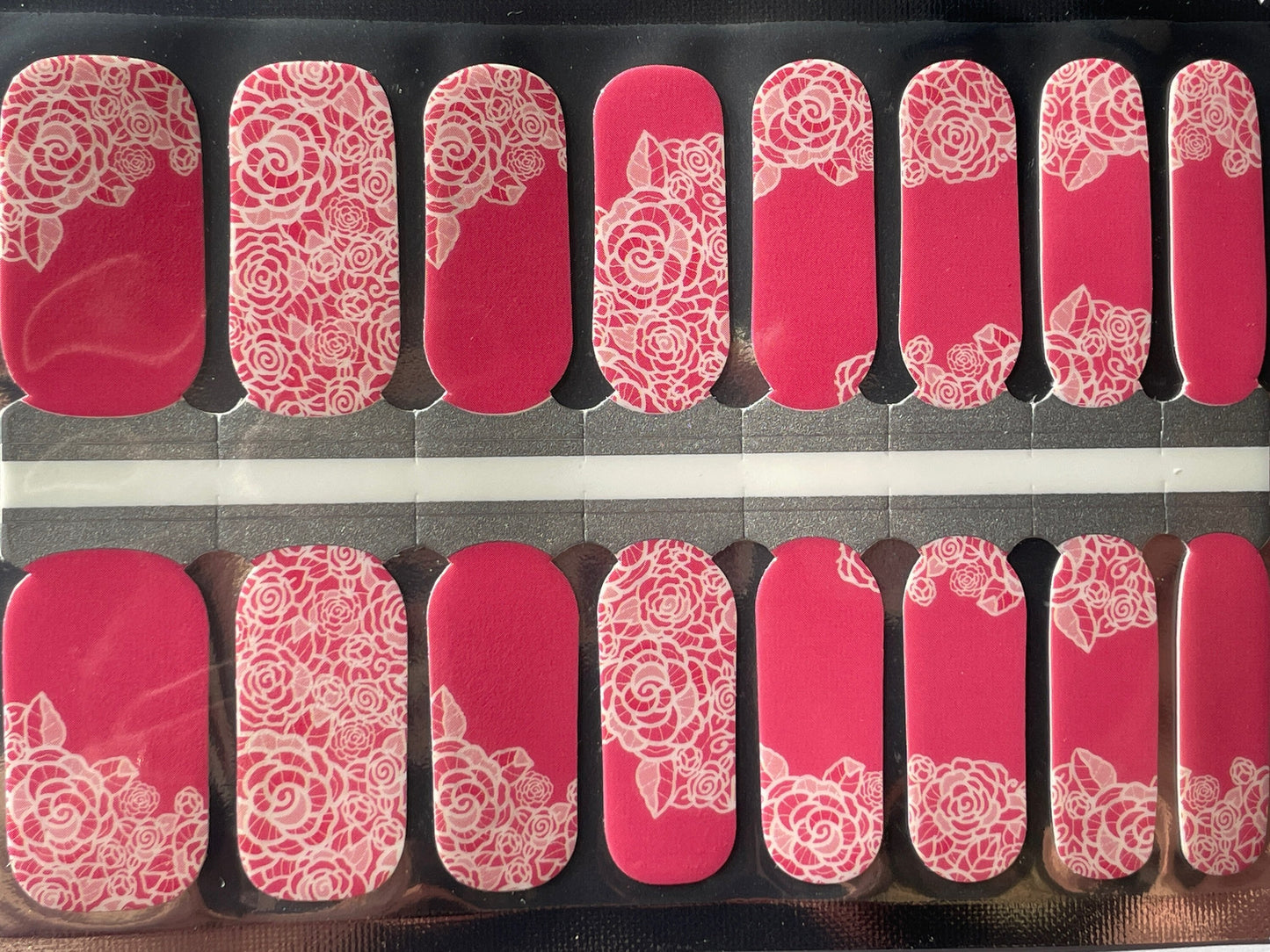 Nail Wraps - Nail Stickers - Pink Lace - Bridal - Dry Nail Polish - Long Wear Nail Wraps