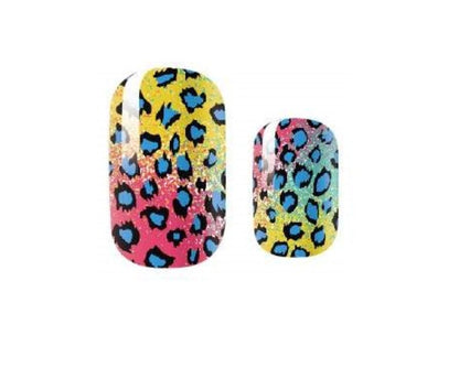 Nail Wraps - Nail Stickers - Neon Leopard Print - Neon Cheetah Print - Long Wear Nail Wraps - Nail Decals - Nail Polish Wraps