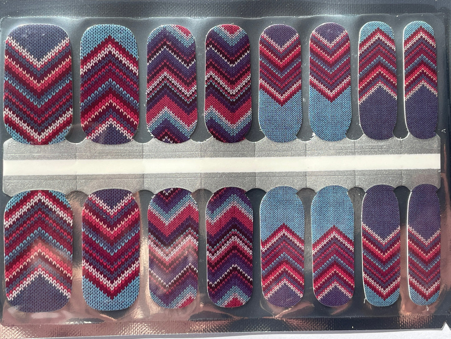 Nail Wraps - Nail Stickers - Sweater Weather - Knitted pattern - Dry Nail Polish - Long Wear Nail Wraps