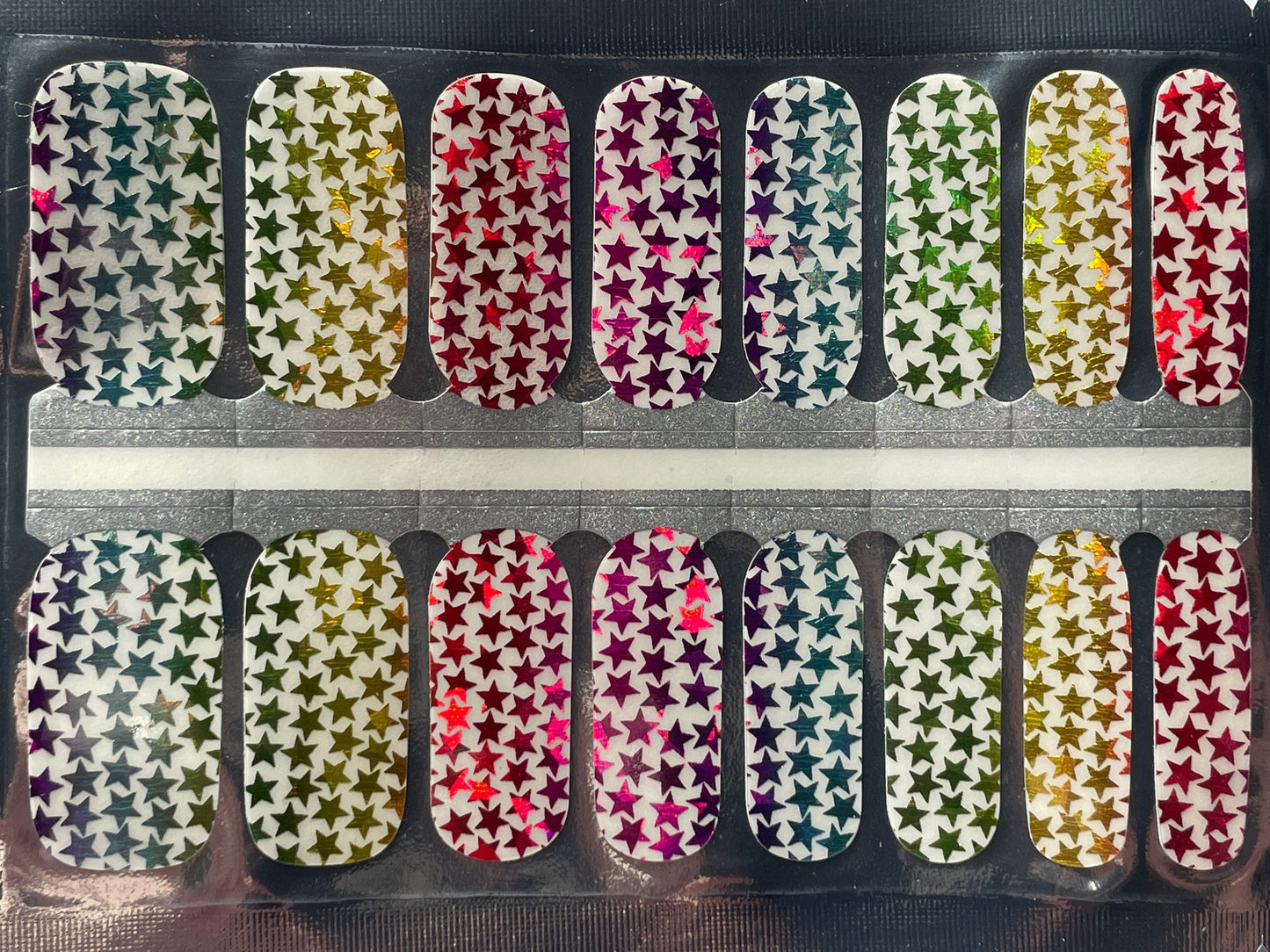 Transparent Nail Wraps - Nail Stickers - Rainbow Stars - Dry Nail Polish - Long Wear Nail Wraps - Nail Decals