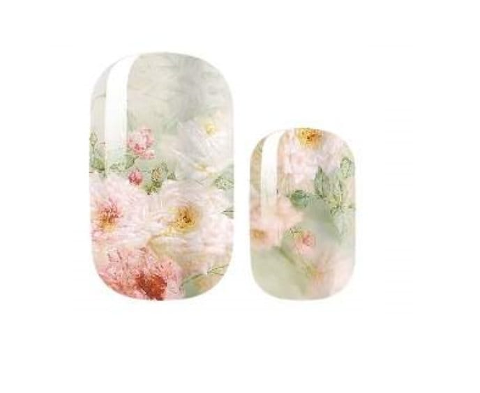 Pale Rose Watercolor - Nail Wraps - Dry Nail Polish - Long Wear Nail Wraps