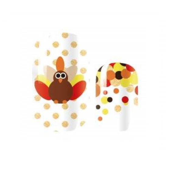 Thanksgiving - Little Turkey - Autumn - Long Lasting Nail Wraps - Nail Strips - Dry Nail Polish