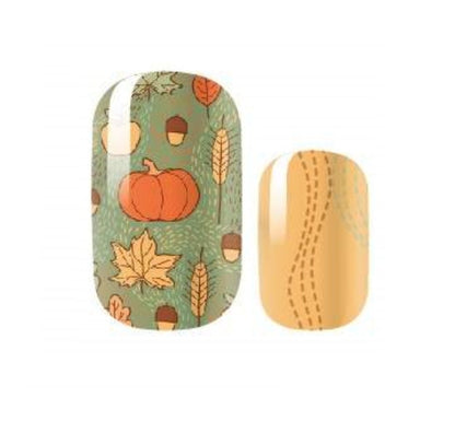 Thanksgiving Nail Wraps - Pumpkin - Autumn - Long Lasting Nail Wraps - Nail Strips - Dry Nail Polish