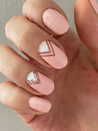 Transparent - Pink and White French Manicure - Dry Nail Polish - Long Wear Nail Wraps