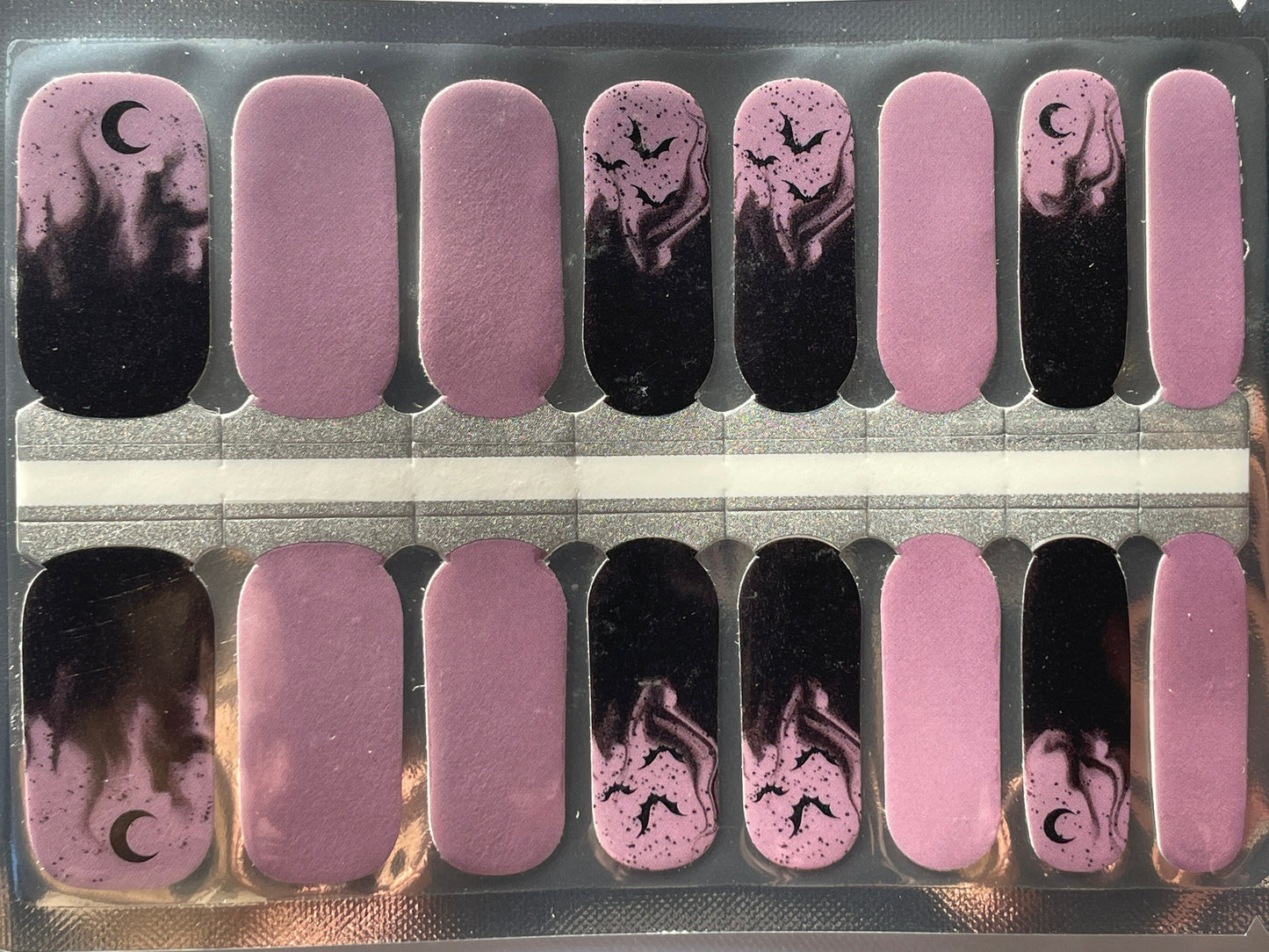 Nail Wraps - Nail Stickers - Halloween - Purple Smoke - Bats - Long Wear Nail Wraps - Nail Decals