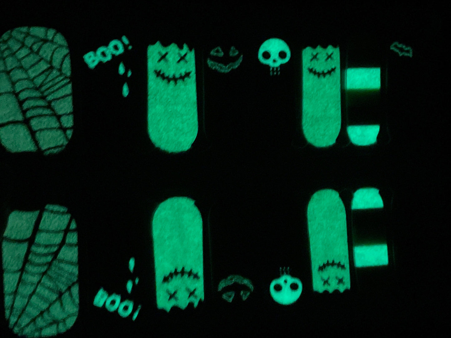 Glow in the Dark Nail Wraps - Nail Stickers - Halloween - Dry Nail Polish - Long Wear Nail Wraps