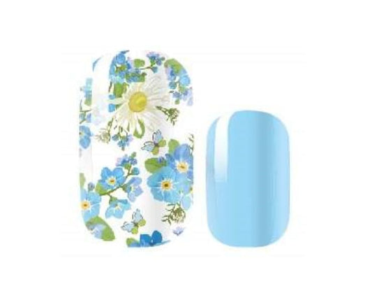 Forget Me Not Nail Wrap - Daisy - Light Blue - Dry Nail Polish - Long Wear Nail Wraps - Nail Stickers