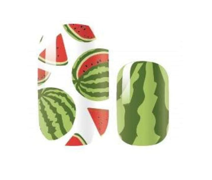 Nail Wraps - Nail Stickers - Watermelon Shimmer - Dry Nail Polish - Long Wear Nail Wraps