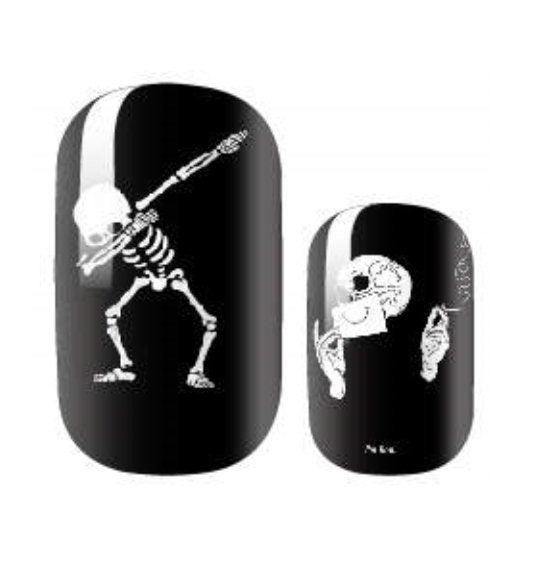 Dancing Skeleton - Nail Stickers - Halloween - Skeleton - Bones - Dry Nail Polish - Long Wear Nail Wraps - Nail Decals