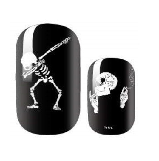 Dancing Skeleton - Nail Stickers - Halloween - Skeleton - Bones - Dry Nail Polish - Long Wear Nail Wraps - Nail Decals