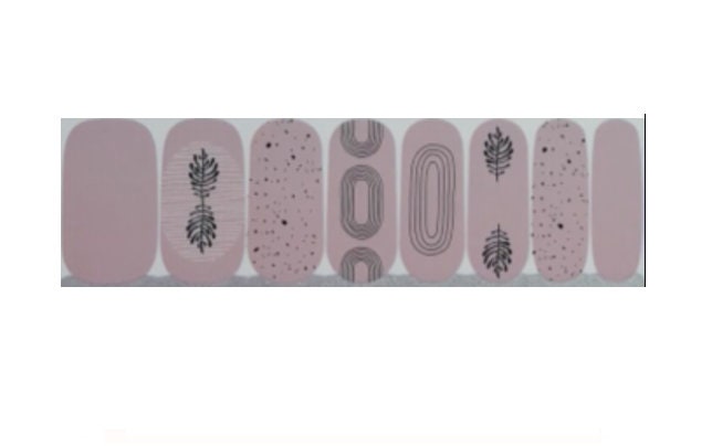 Nail Wraps - Nail Stickers - Pink Minimalist Botanical - Long Wear Nail Wraps - Nail Polish Wraps - Nail Decals