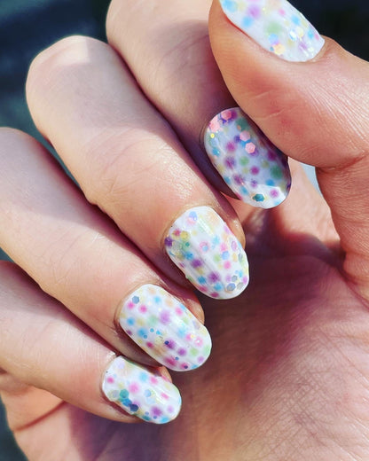 Funfetti - Colorful Polka Dot - Rainbow Nail Wrap - Nail Sticker - Nail Decal - Nail Polish Strips