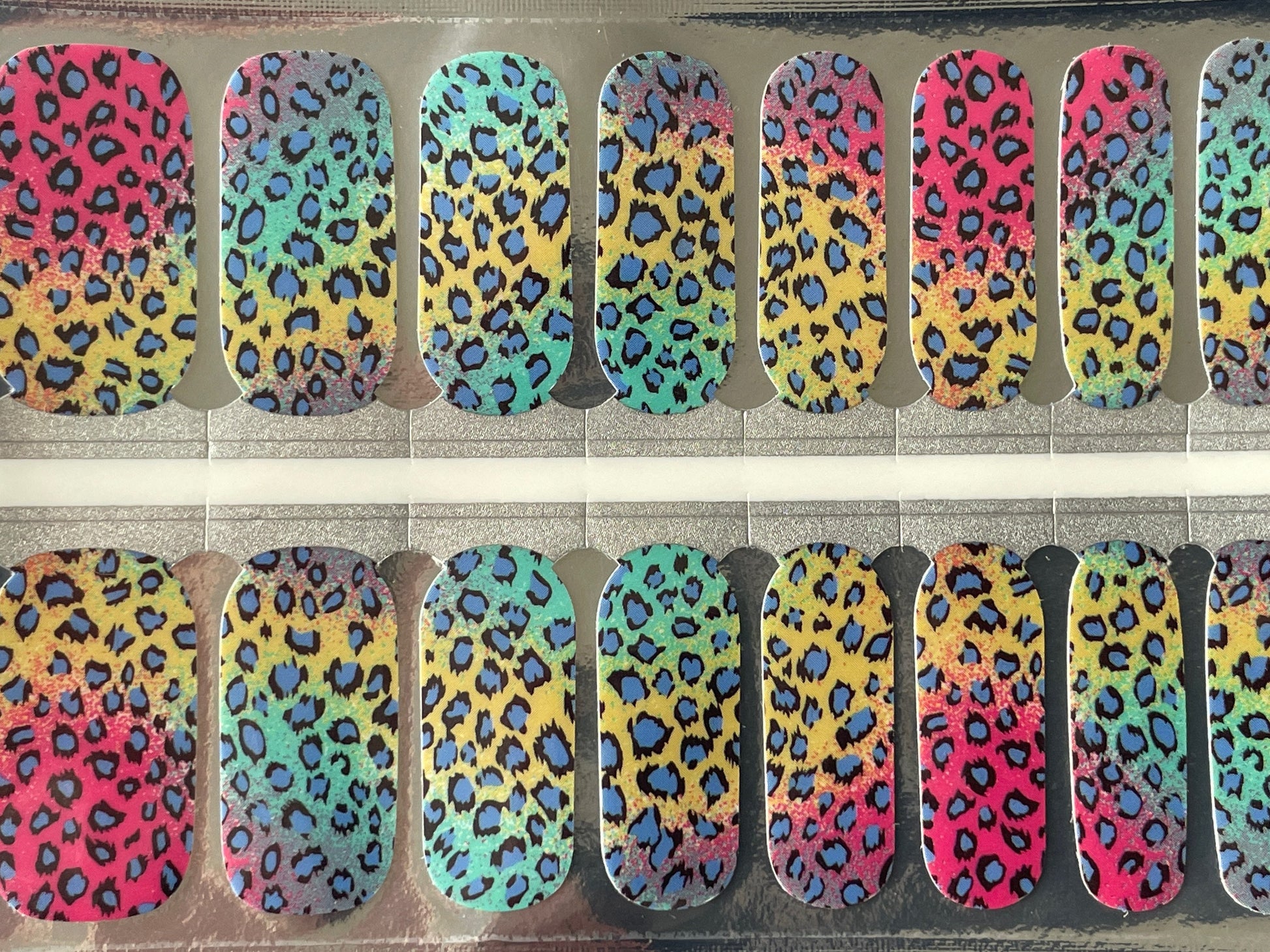 Nail Wraps - Nail Stickers - Neon Leopard Print - Neon Cheetah Print - Long Wear Nail Wraps - Nail Decals - Nail Polish Wraps