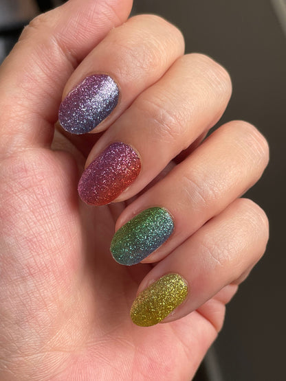 Ombre Rainbow - Pride - Dry Nail Polish - Long Wear Nail Wraps - Nail Strips