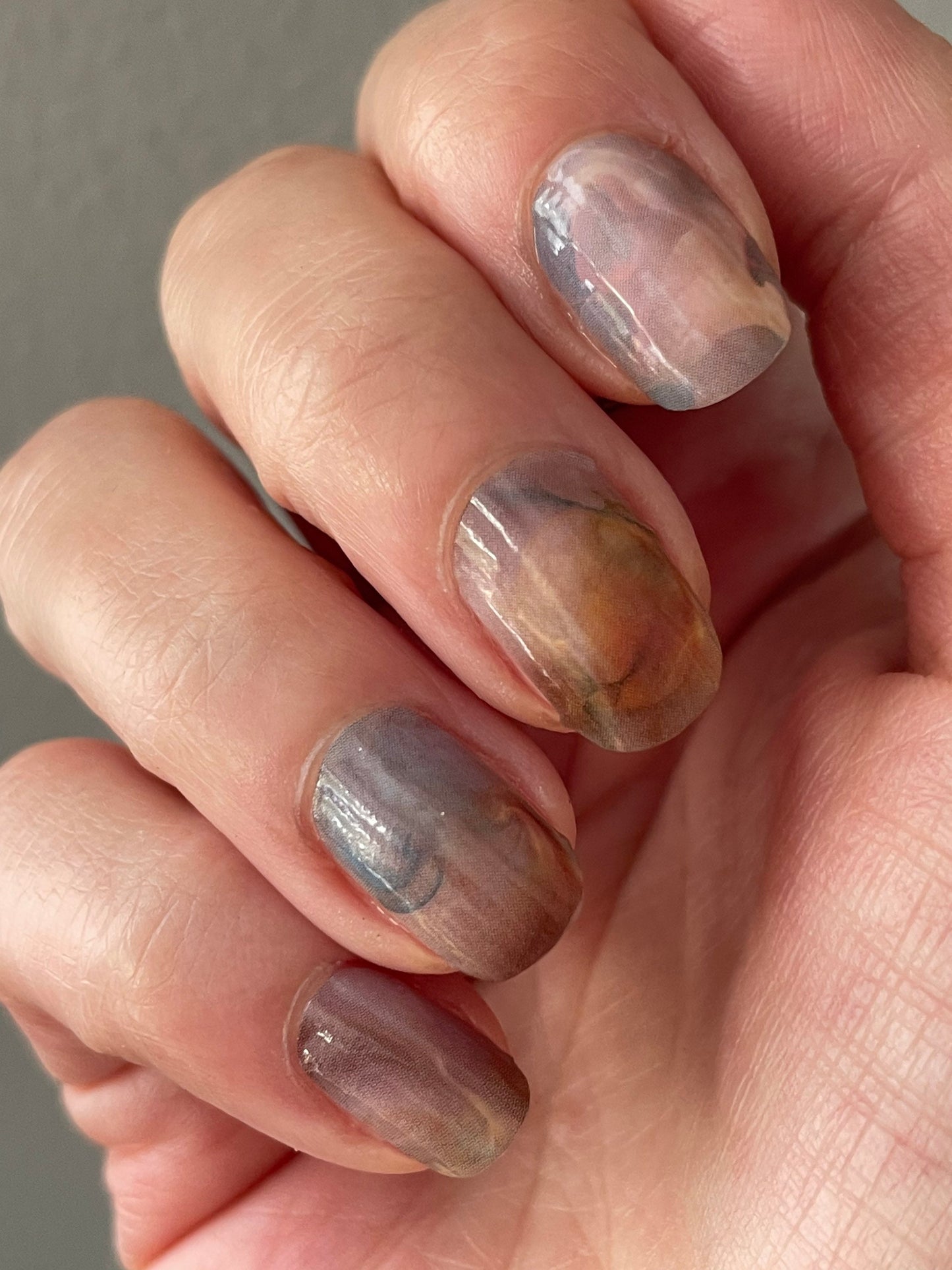 Semi transparent Marble Swirl - Pastel - Dry Nail Polish - Long Wear Nail Wraps