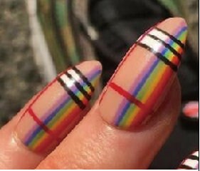 Nail Wraps - Rainbow Gingham - Nail Stickers - Nail Polish Wraps - Nail Decals