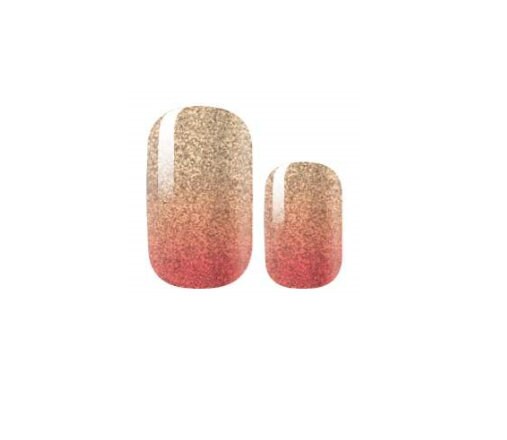 Nail Wraps - Glitter Tequila Sunrise - Peach and Gold Ombre Nail Wraps - Nail Decals - Nail Stickers