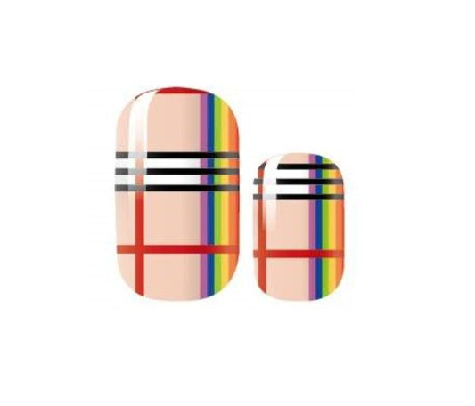 Nail Wraps - Rainbow Gingham - Nail Stickers - Nail Polish Wraps - Nail Decals