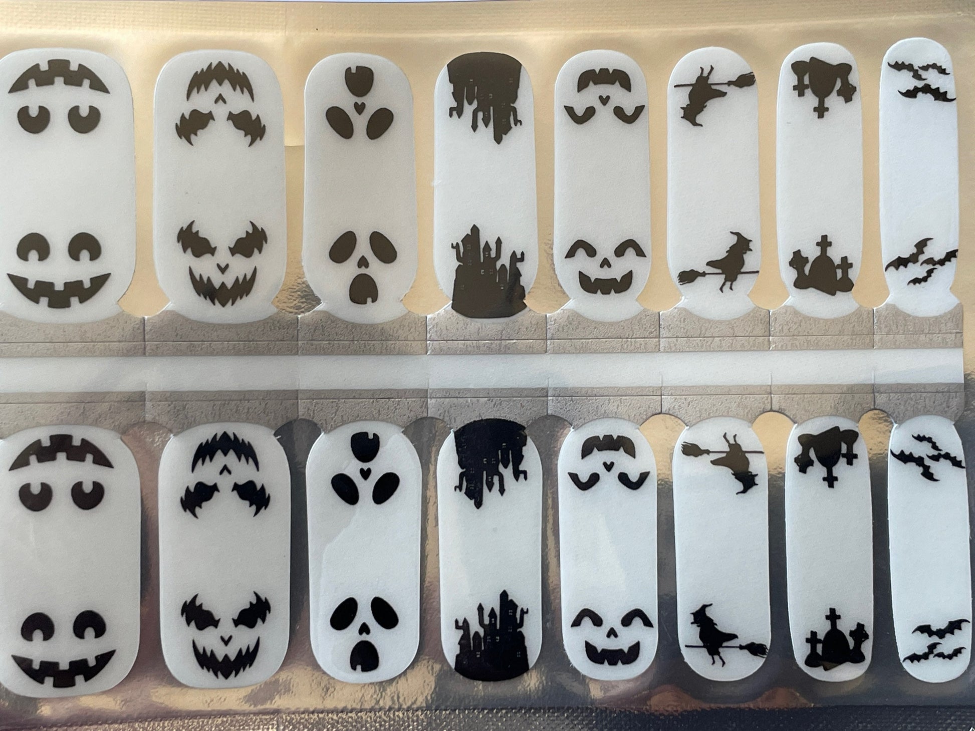 Transparent Spooky Halloween Nail Wrap Overlay - Halloween Nail Stickers - Black - Dry Nail Polish - Long Wear Nail Wraps