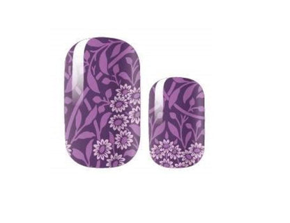 Nail Wraps - Purple on Purple Floral - Nail Stickers - Nail Polish Wraps - Nail Decals