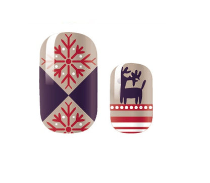 Glitter Christmas Holiday Sweater Nail Wrap - Winter - Holiday - Nail Wrap - Nail Strip - Dry Nail Polish